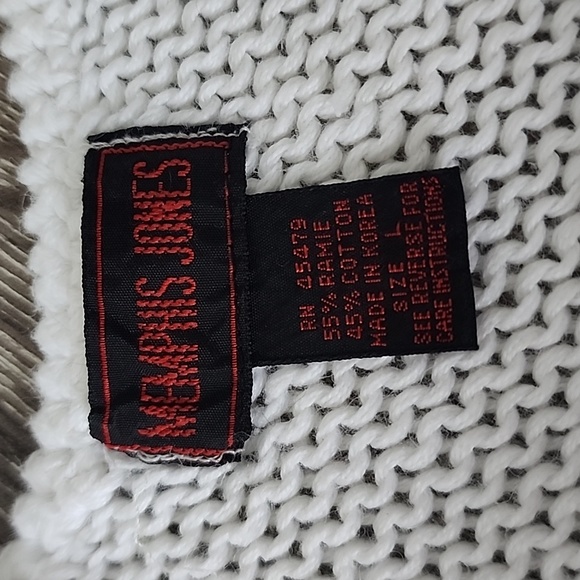 Vintage 80's Memphis Jones Cable Knit V-Neck Vest Retro Sweater Tank - Picture 5 of 6